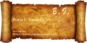 Bunzl Imogén névjegykártya